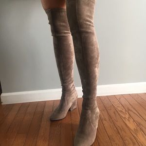 Taupe Goodnight Macaroon Over the Knee Boots